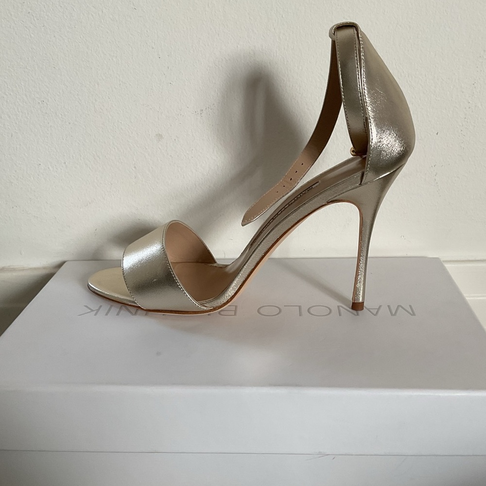 Gold Manolo Blahnik Sandal
